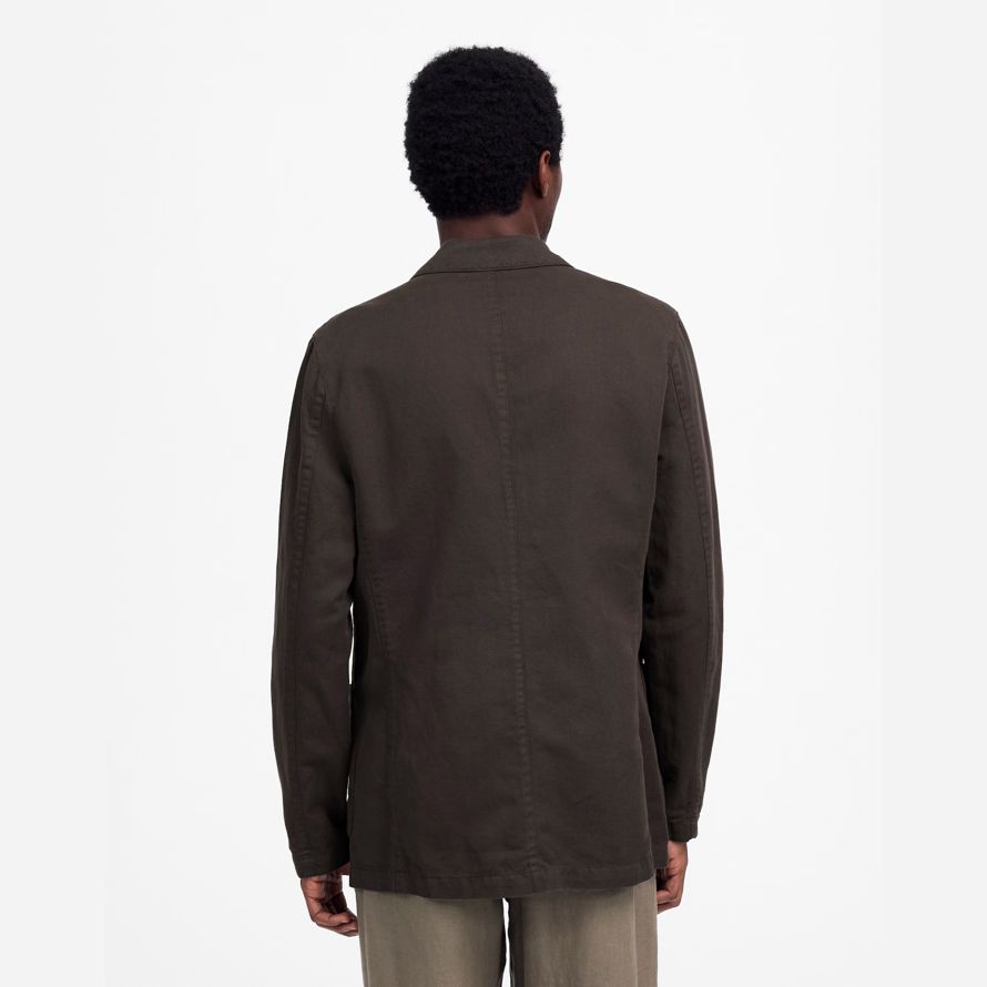 madewell unstrukturierten baumwoll-leinen-mischung herren-blazer-dark grey