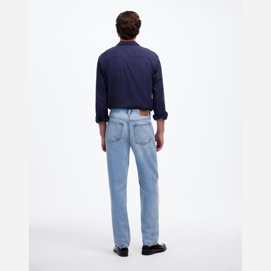 light blue mens madewell 1991 lose gerade jeans