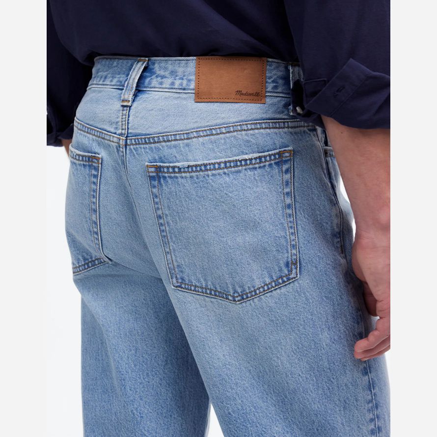 light blue mens madewell 1991 lose gerade jeans