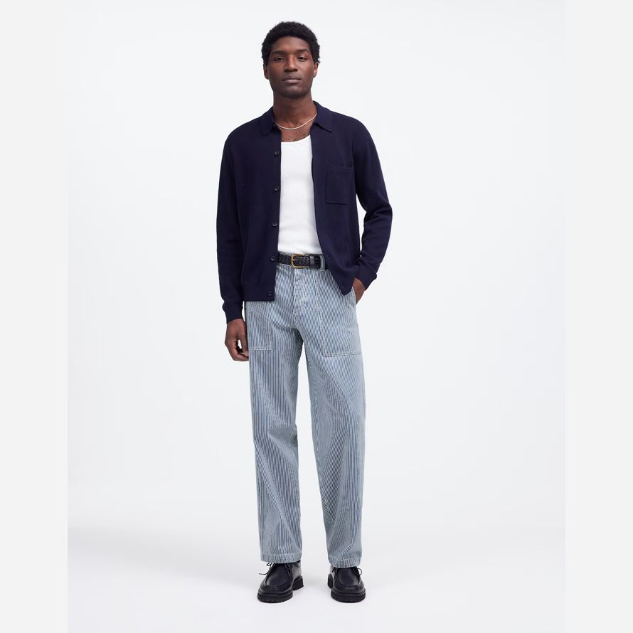 madewell baggy surplus engineer stripe herren jeans blau