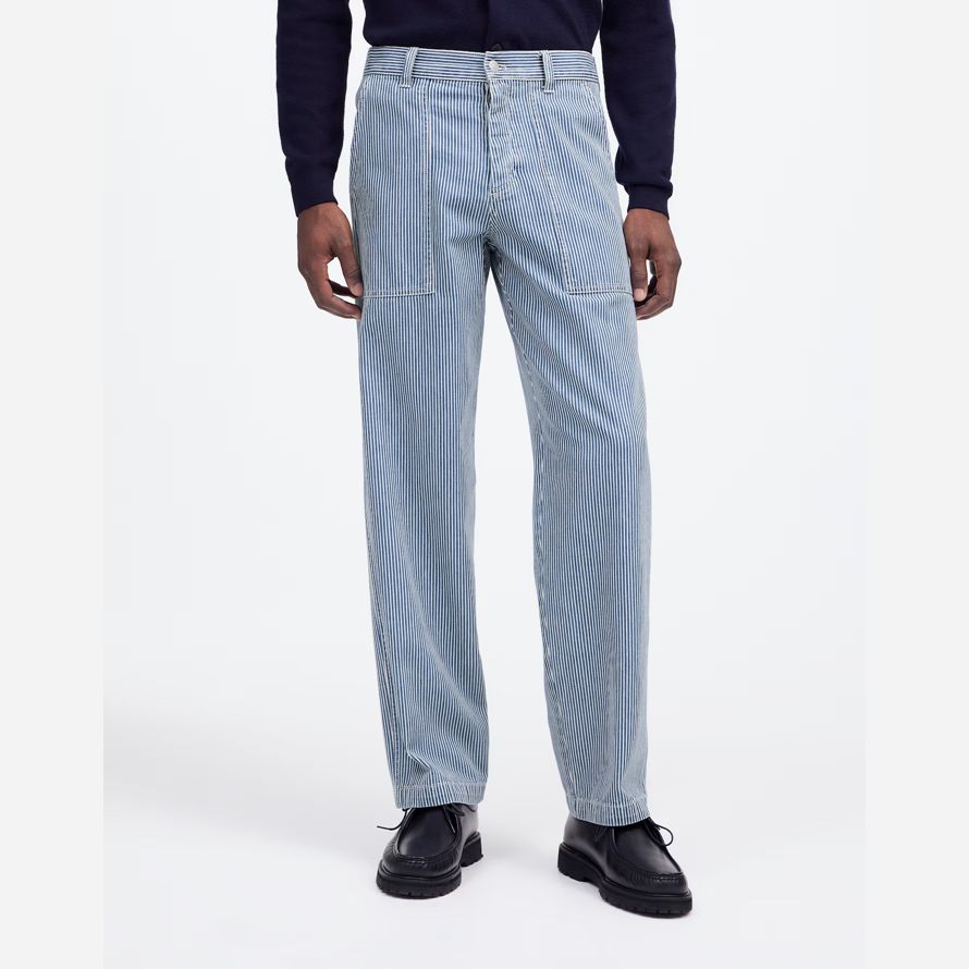 madewell baggy surplus engineer stripe herren jeans blau
