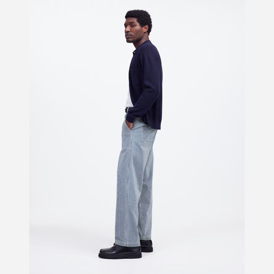 madewell baggy surplus engineer stripe herren jeans blau