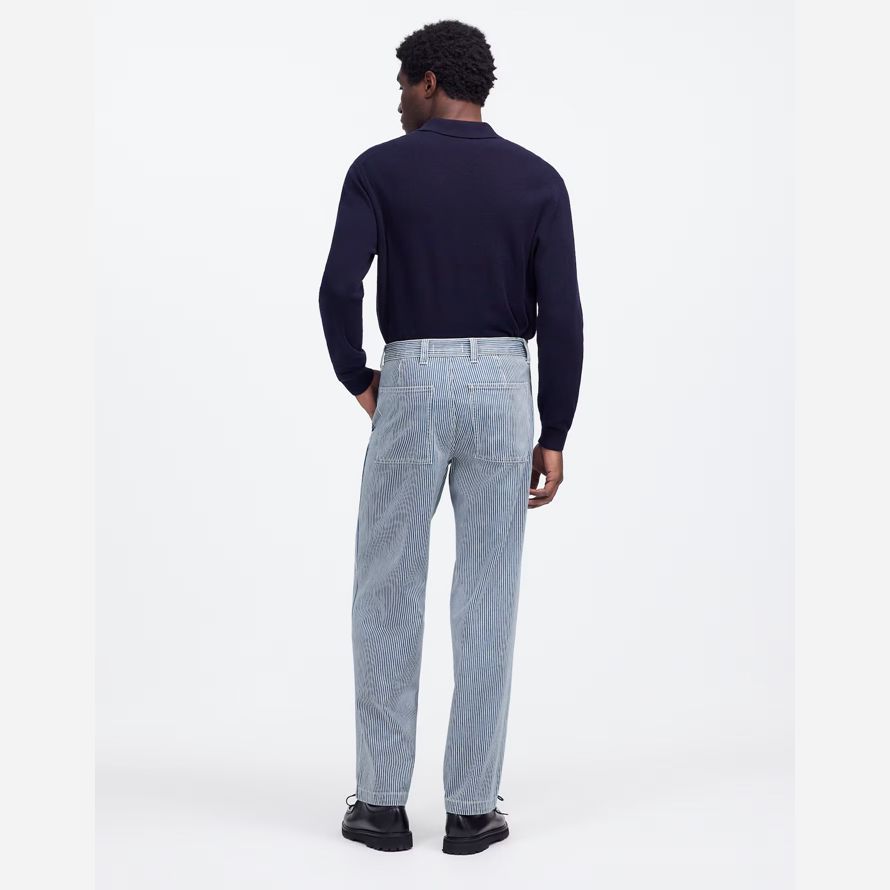 madewell baggy surplus engineer stripe herren jeans blau