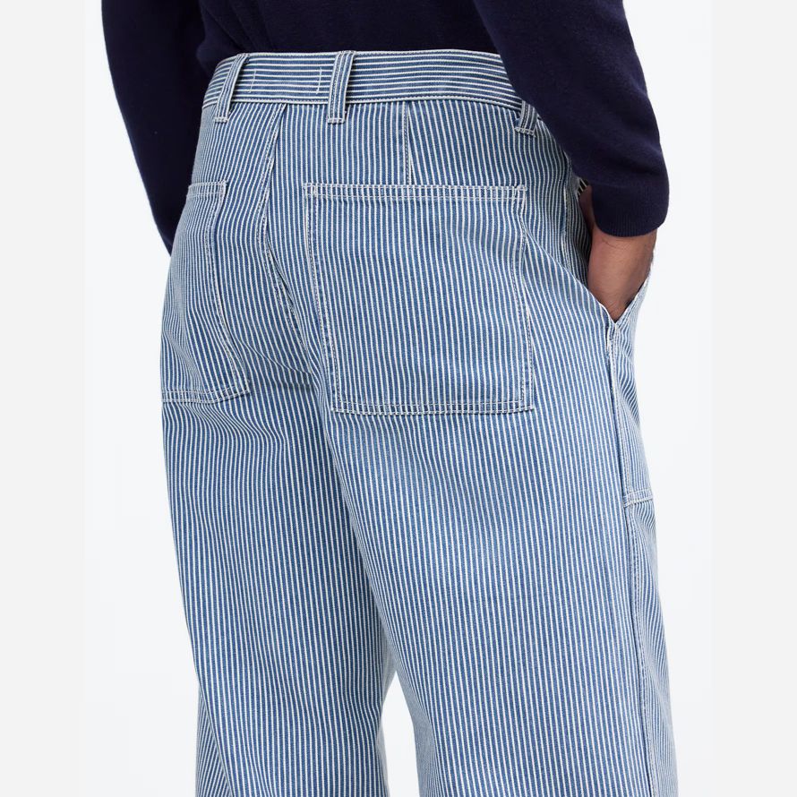 madewell baggy surplus engineer stripe herren jeans blau