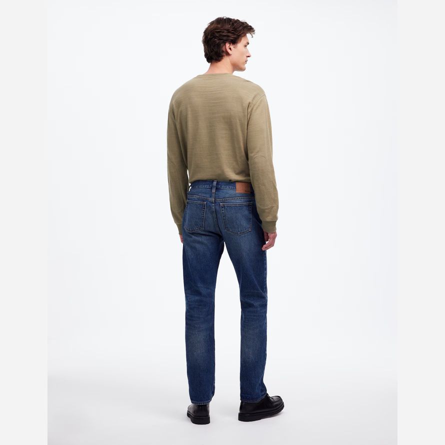 blue mens madewell 1991 straight-leg selvedge jeans