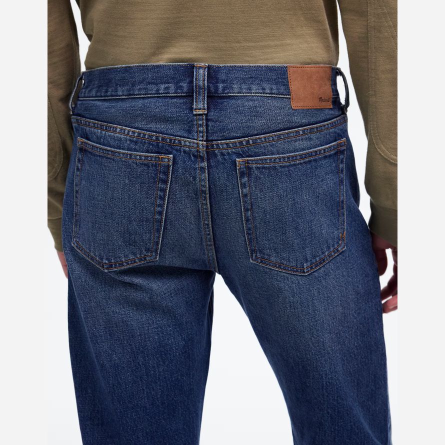 blue mens madewell 1991 straight-leg selvedge jeans
