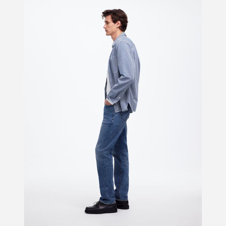 blue mens madewell 1991 straight-leg stretch selvedge jeans