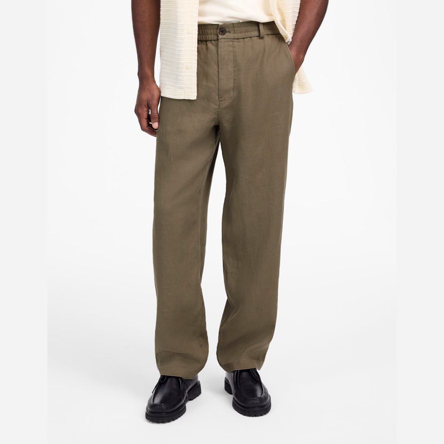 madewell linen pull-on herren hose khaki grün