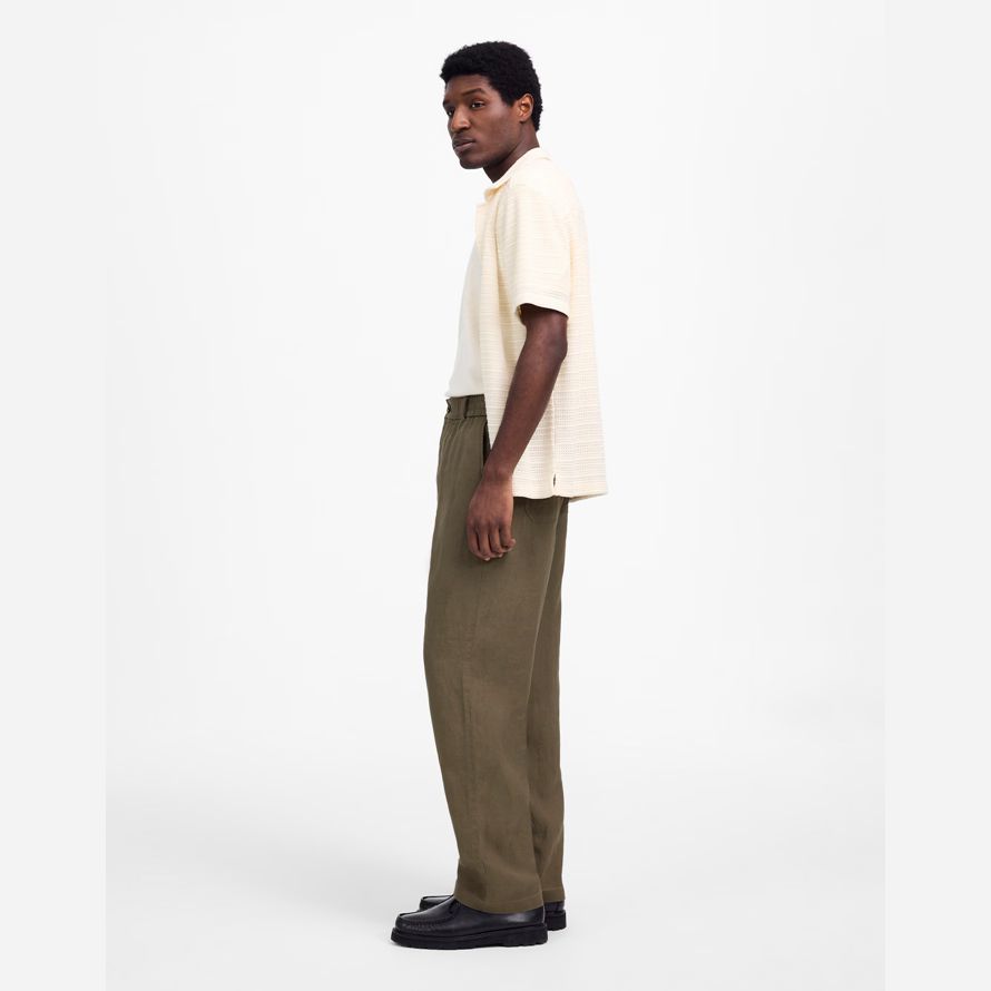 madewell linen pull-on herren hose khaki grün
