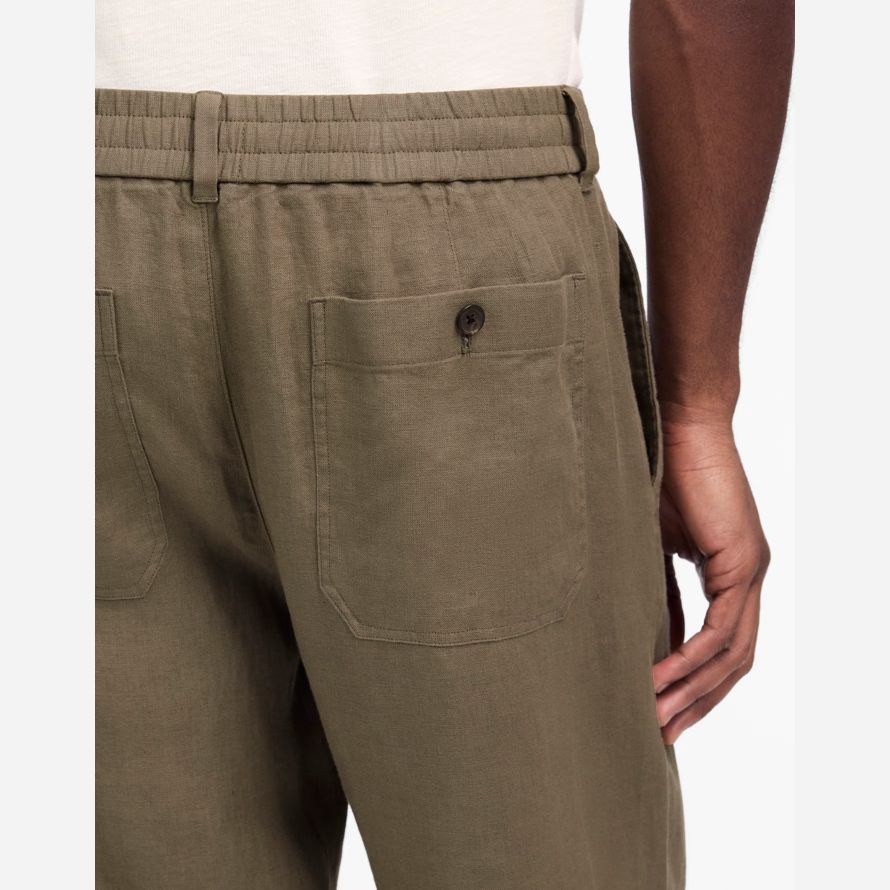 madewell linen pull-on herren hose khaki grün
