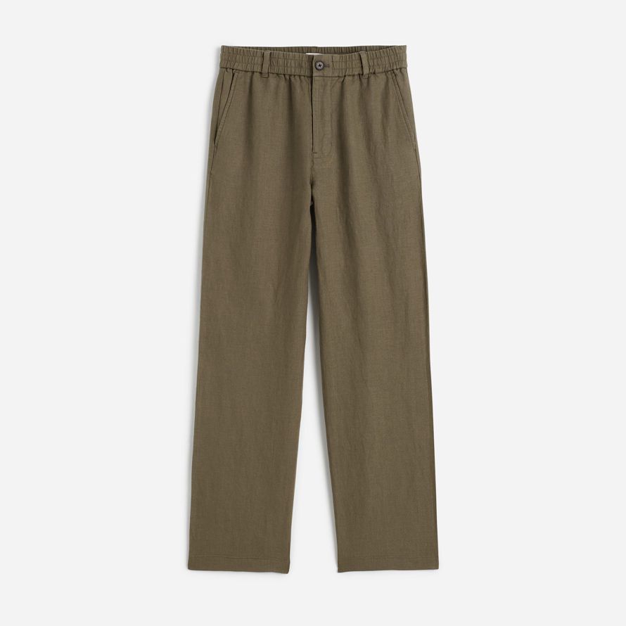 madewell linen pull-on herren hose khaki grün