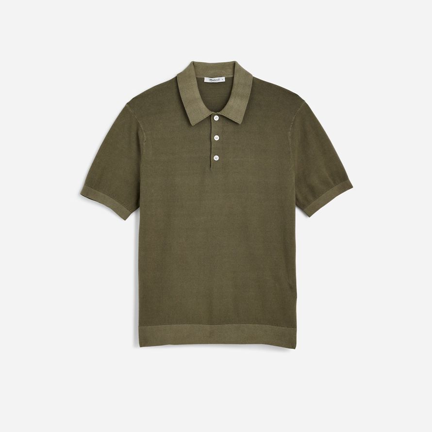 olive mens madewell drei-tasten-polo pullover