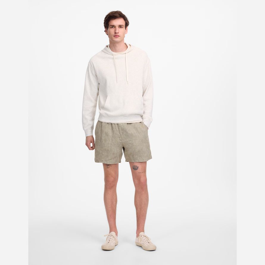 licht khaki madewell everywear leinen herren shorts