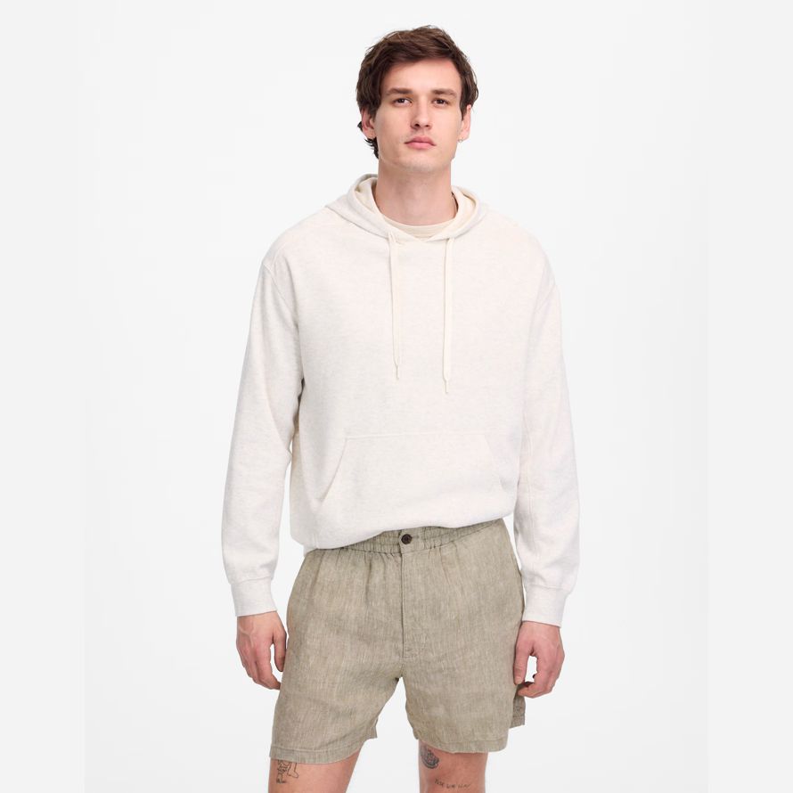 licht khaki madewell everywear leinen herren shorts