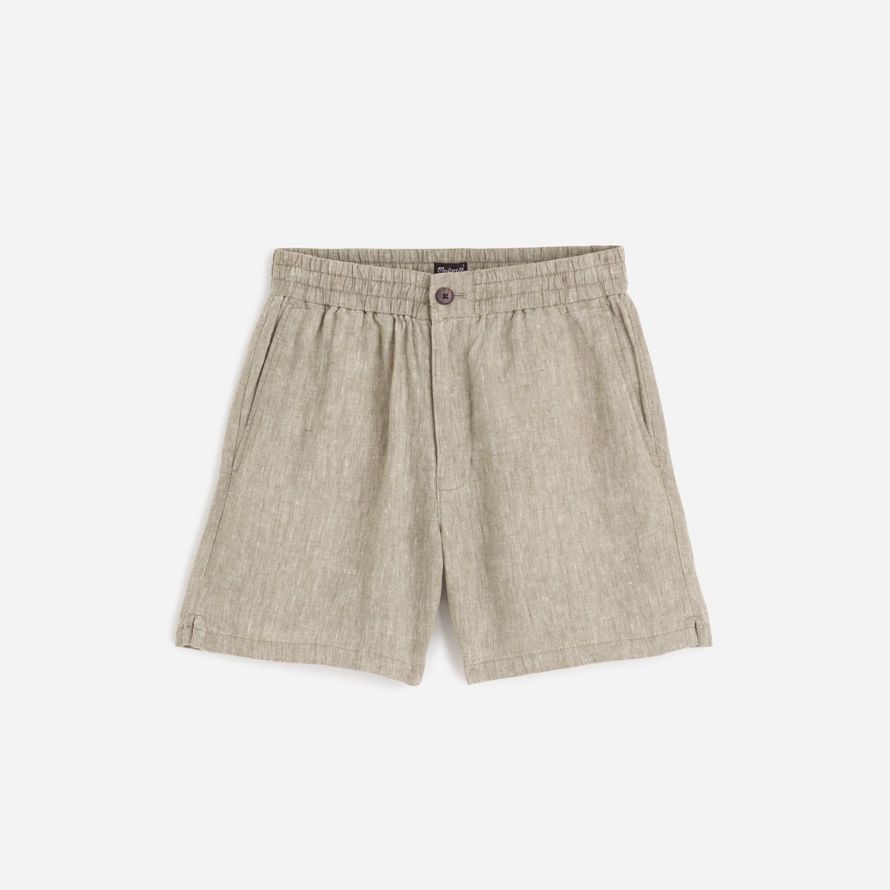 licht khaki madewell everywear leinen herren shorts