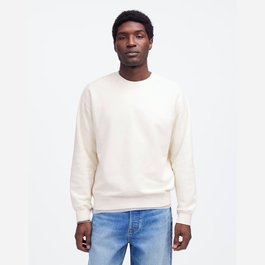herren madewell den mccarren midweight crewneck sweatshirt-creme