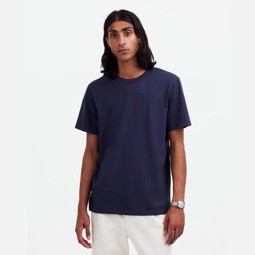 madewell navy garment-dyed allday crewneck mens t-shirts