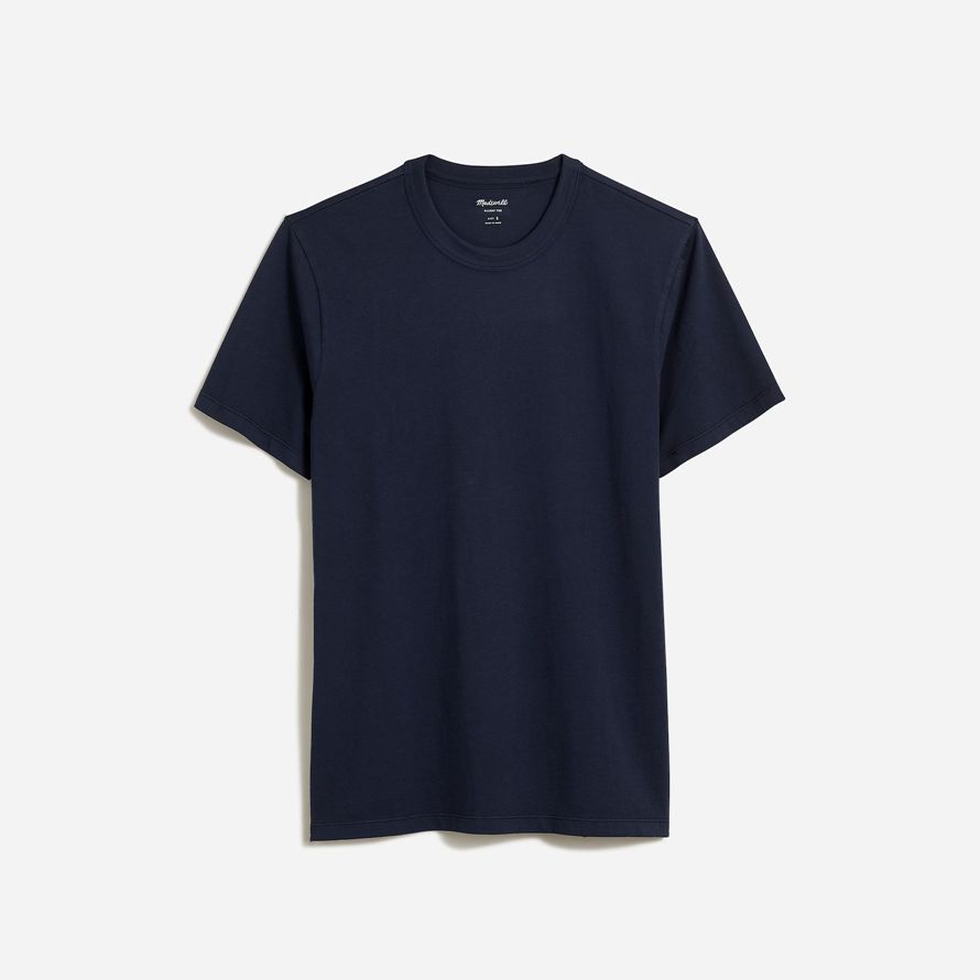 madewell navy garment-dyed allday crewneck mens t-shirts