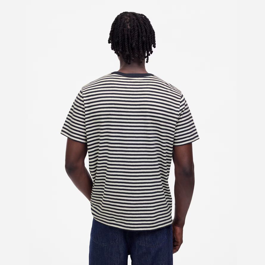 navy weiß herren madewell allday baumwoll-leinen-blend t-shirts