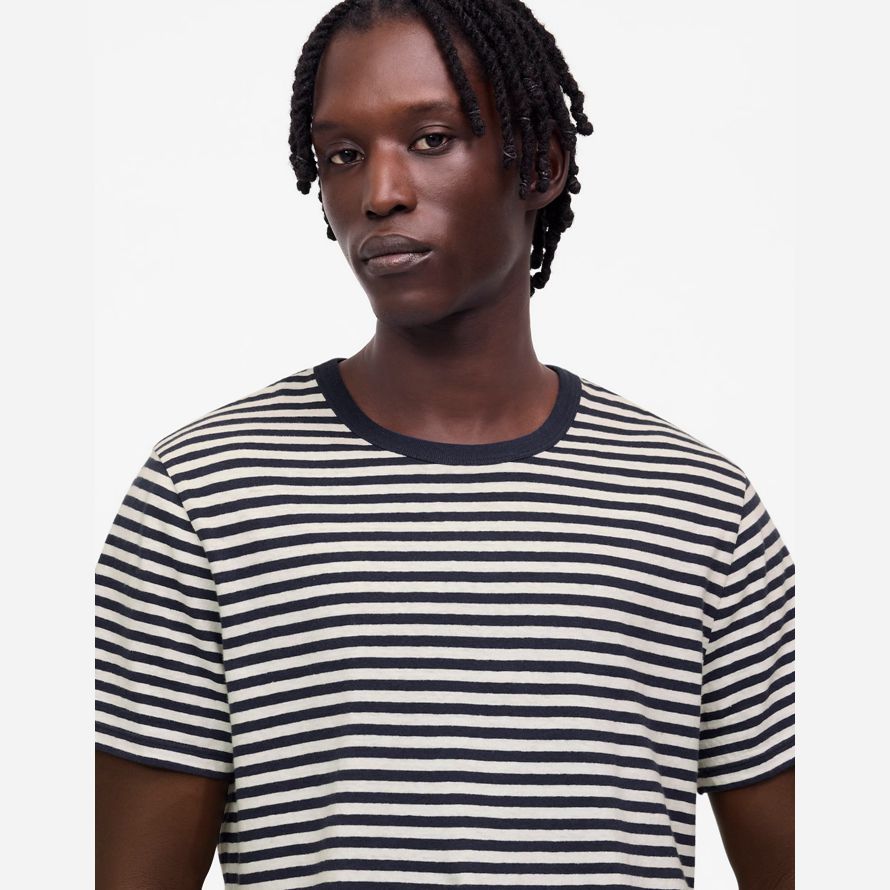 navy weiß herren madewell allday baumwoll-leinen-blend t-shirts