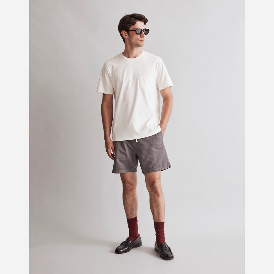 herren madewell garment-dyed allday pocket crewneck t-shirts-creme