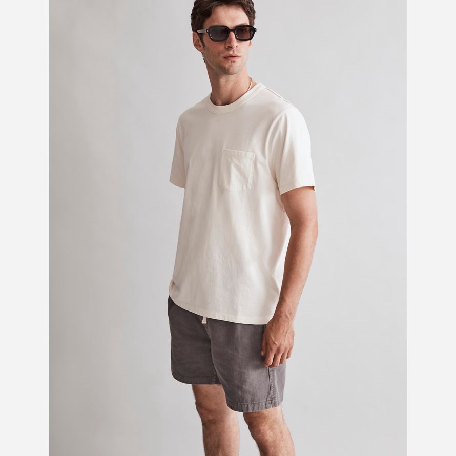 herren madewell garment-dyed allday pocket crewneck t-shirts-creme