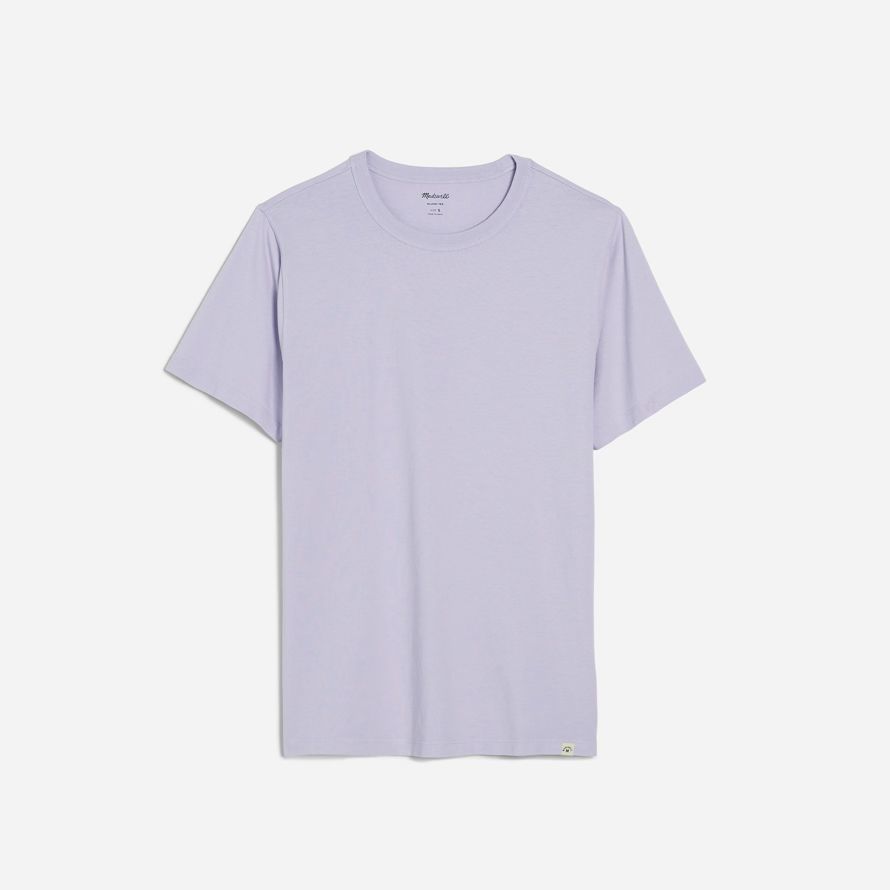licht lila herren madewell garment-dyed allday crewneck t-shirts