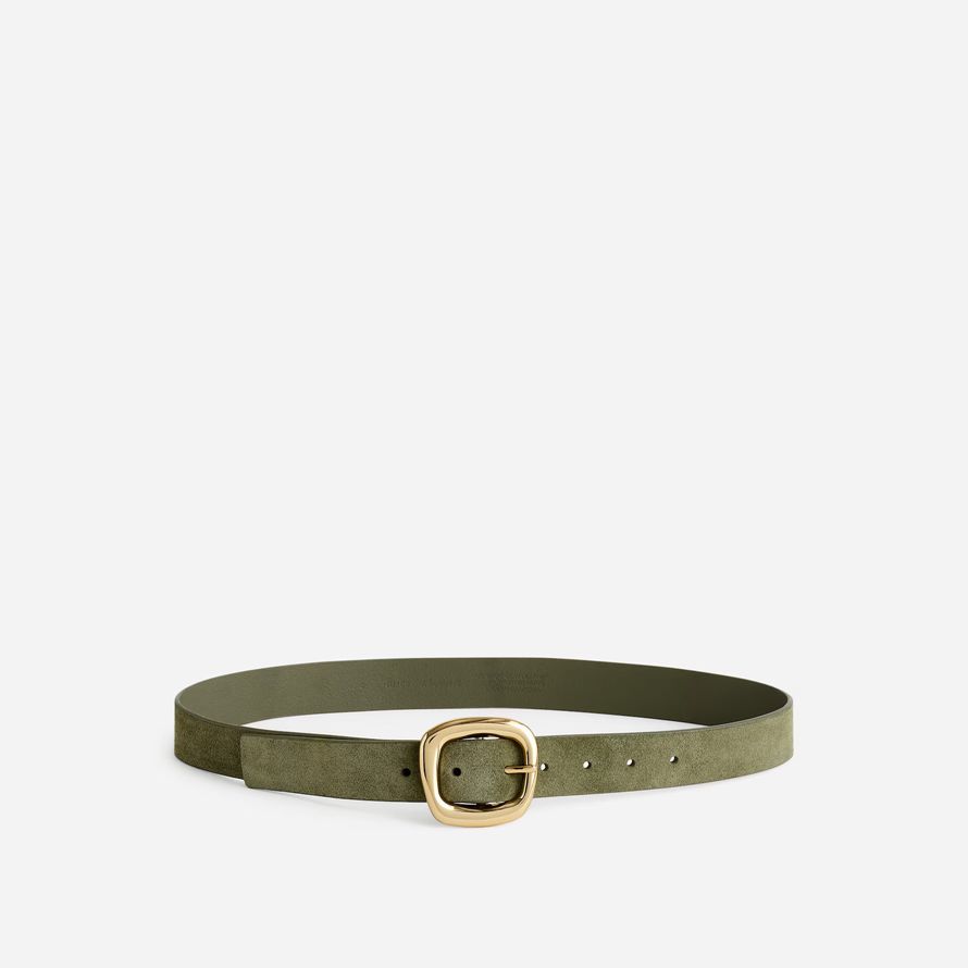 madewell skulpturale schnalle damen gürtel grün