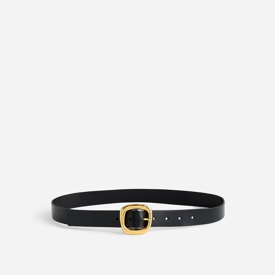 damen madewell skulpturale schnalle gürtel schwarz