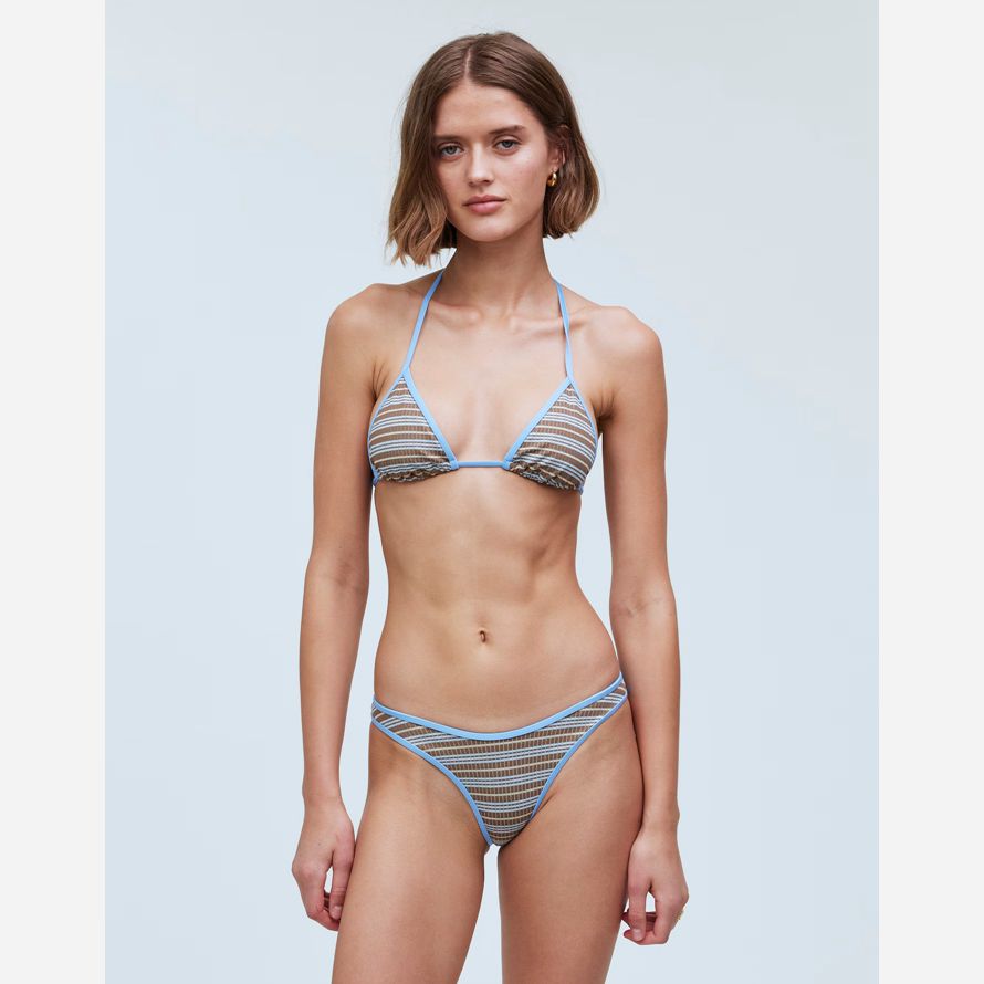 damen madewell frankies taube classic bikini bottom blue dark brown