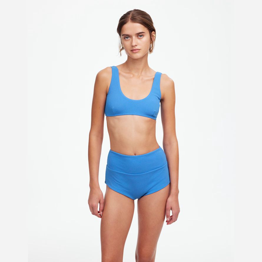 blau damen madewell zulu amp zephyr ocean blue texturierte bikini bottom