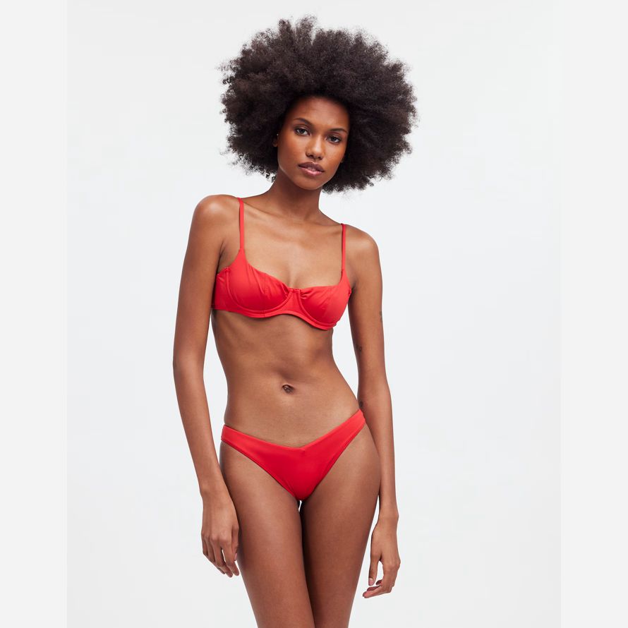 rote damen madewell frankies bikinis enzo bikini bottom