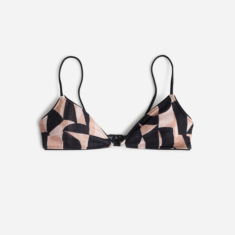madewell zulu amp zephyr mosaik womens bikini-top-black beige