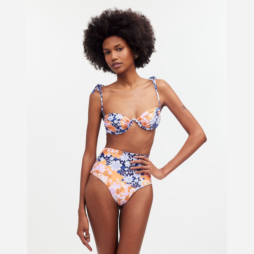 multicolor damen madewell agua bendita bikini top