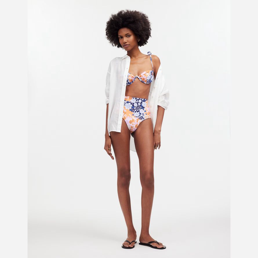 multicolor damen madewell agua bendita bikini top