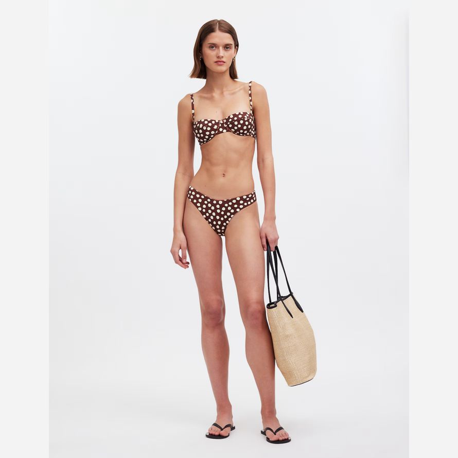damen madewell zulu amp zephyr johannisbeere spot-bikini-top chocolate white