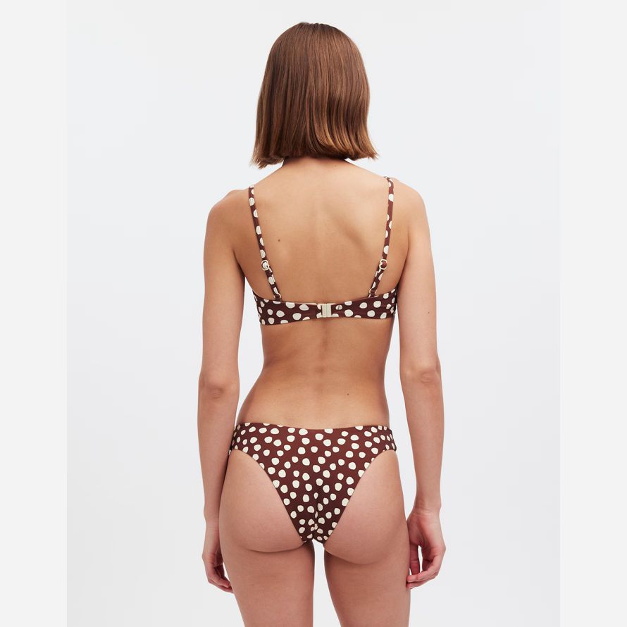 damen madewell zulu amp zephyr johannisbeere spot-bikini-top chocolate white