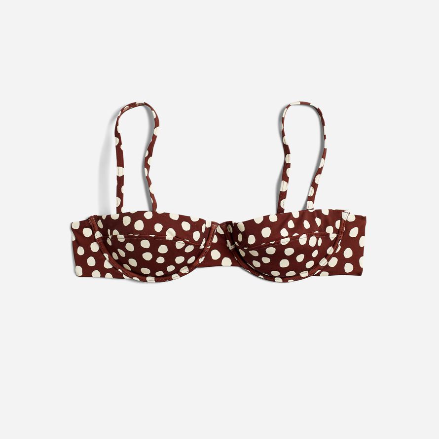 damen madewell zulu amp zephyr johannisbeere spot-bikini-top chocolate white
