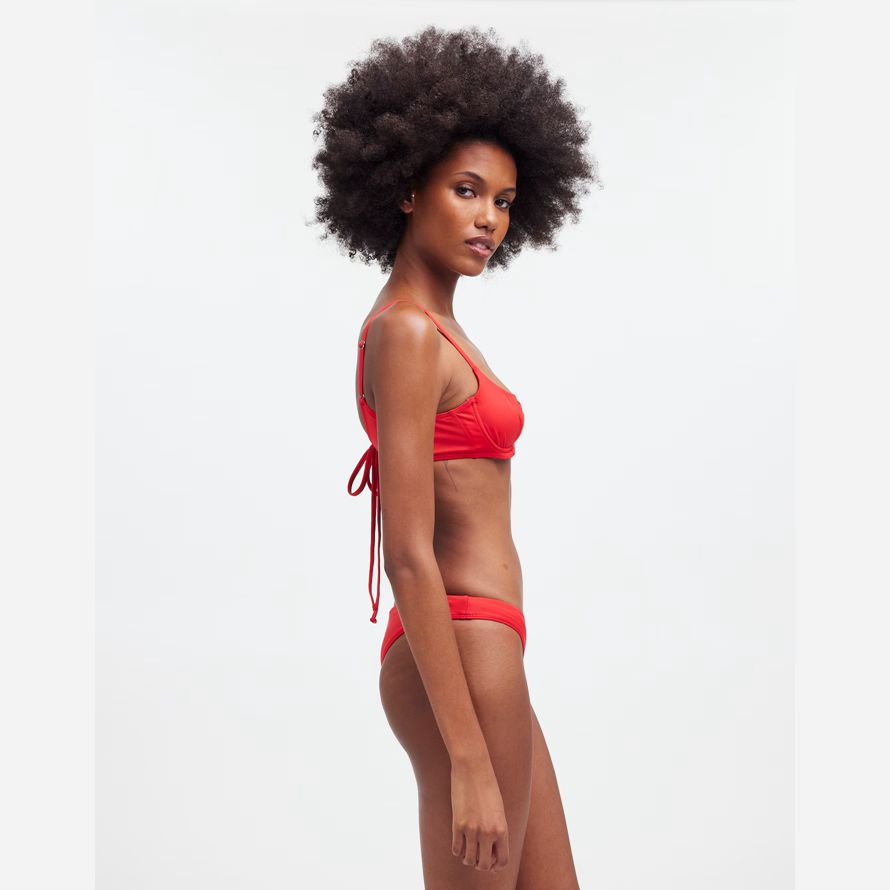 damen madewell frankies bikinis cola underwire balconette-bikini-top-red