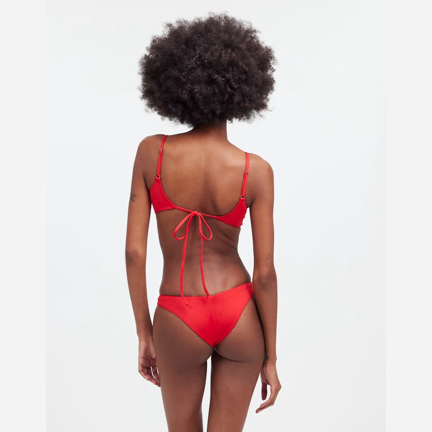 damen madewell frankies bikinis cola underwire balconette-bikini-top-red