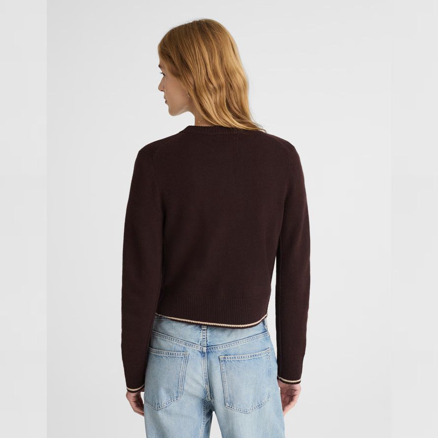 dunkelbraun damen madewell cashmere button-front cardigan