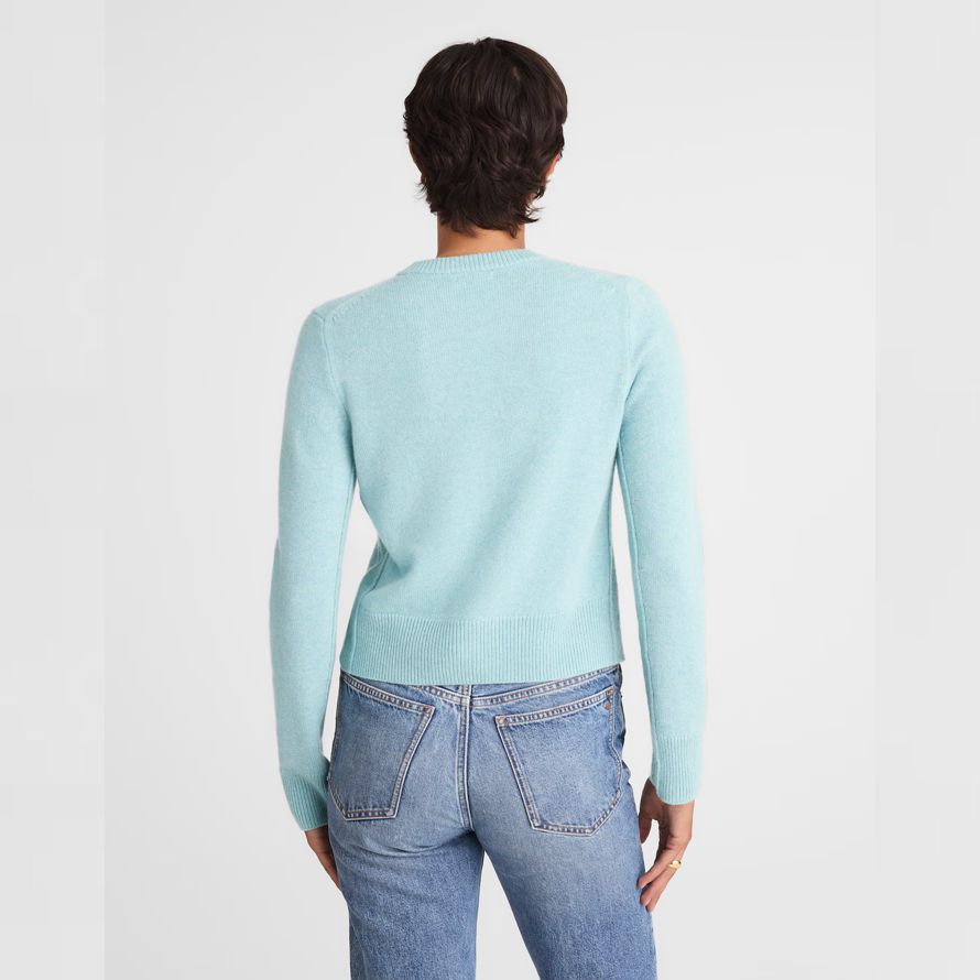madewell cashmere button-front damen strickjacke light blue