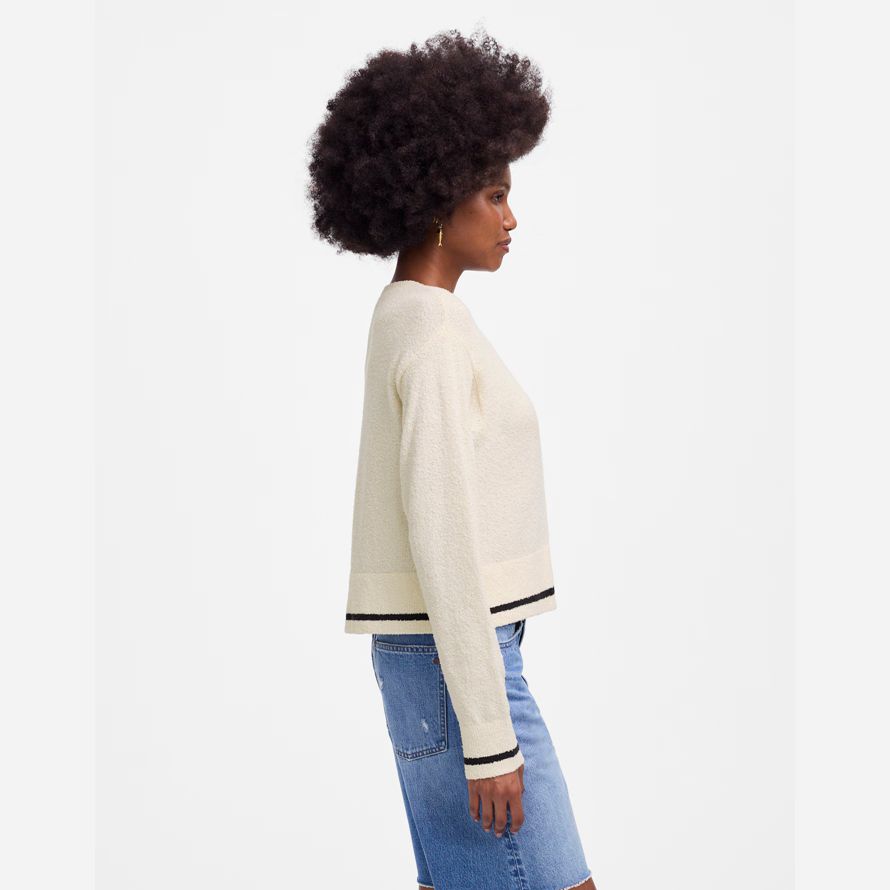 madewell boucl�-stricken damen strickjacke creme