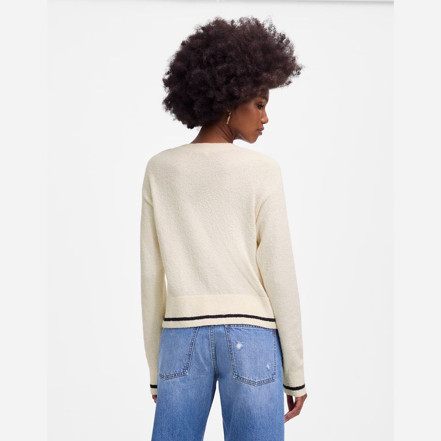 madewell boucl�-stricken damen strickjacke creme
