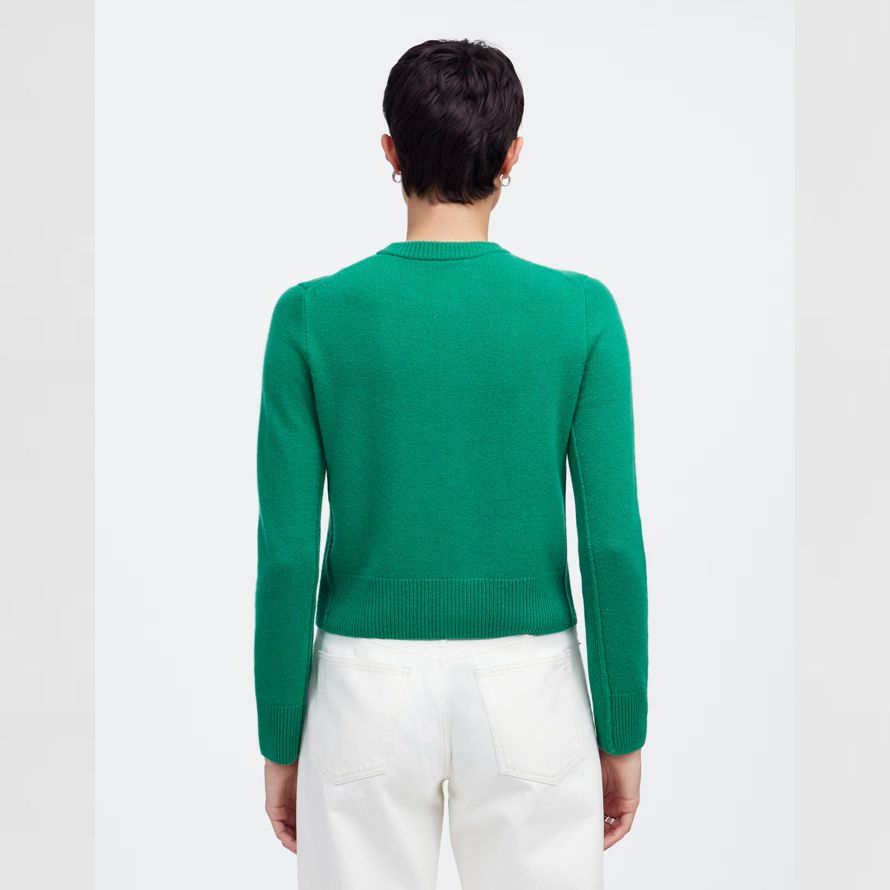 grün madewell cashmere button-front womens strickjacke