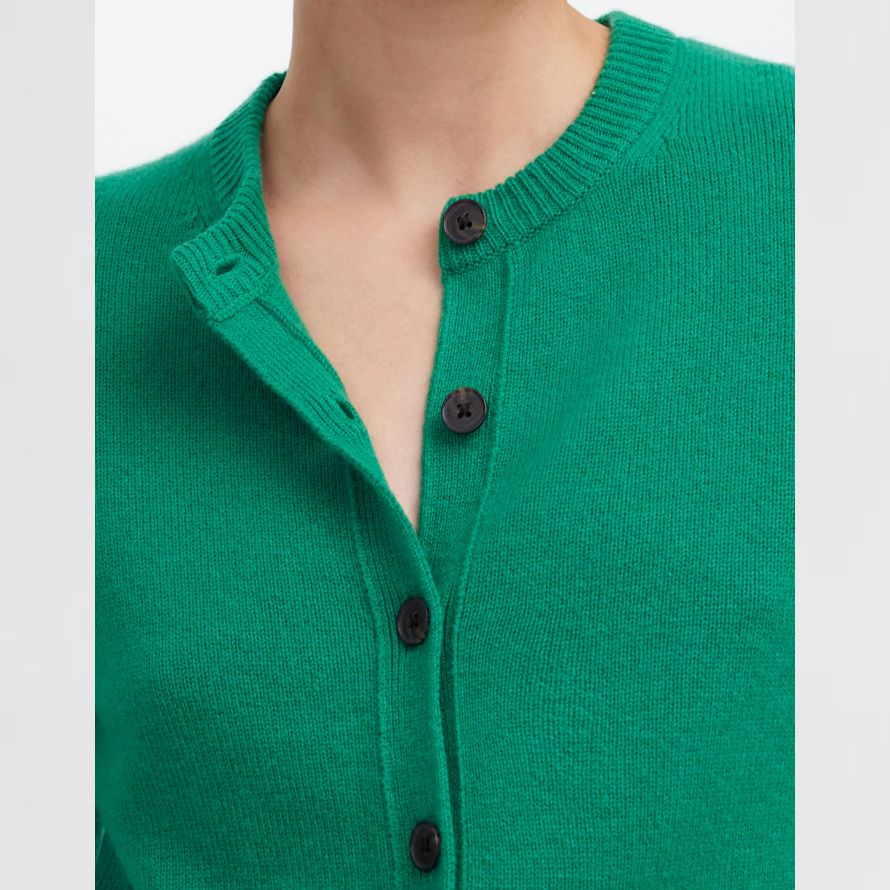 grün madewell cashmere button-front womens strickjacke