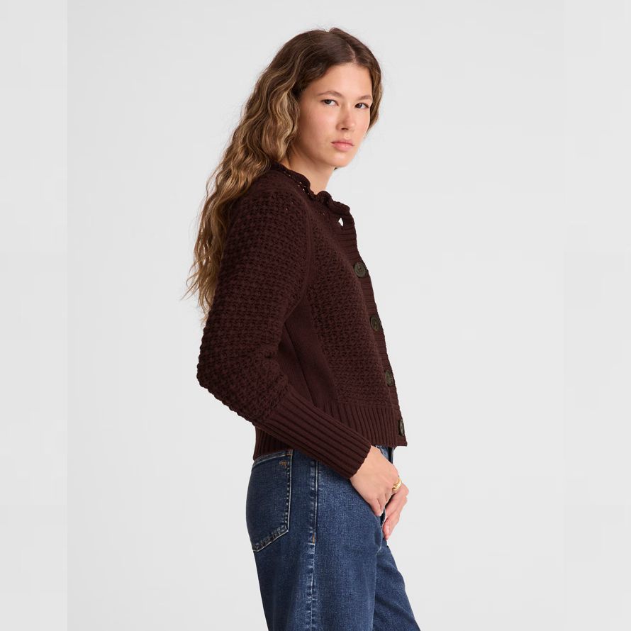 dunkelbraun madewell Überbacken merino wool-blend womens strickjacke