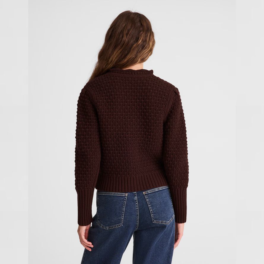 dunkelbraun madewell Überbacken merino wool-blend womens strickjacke