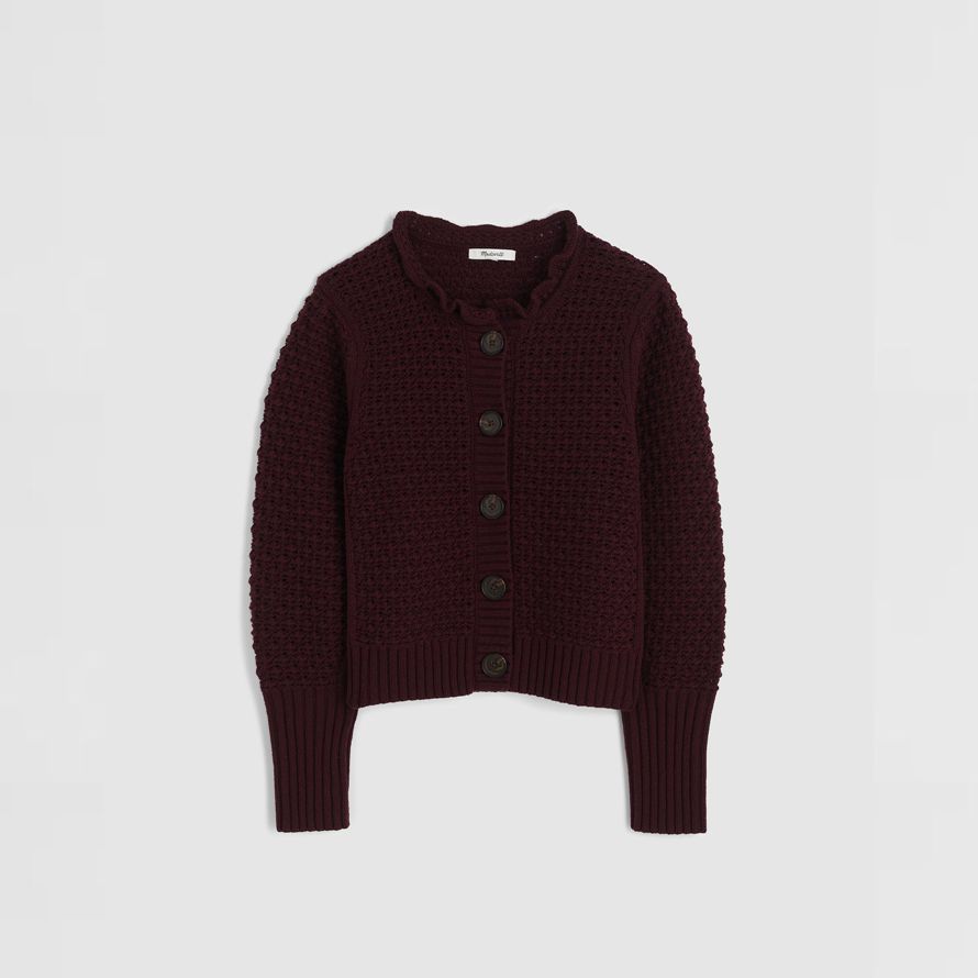 dunkelbraun madewell Überbacken merino wool-blend womens strickjacke