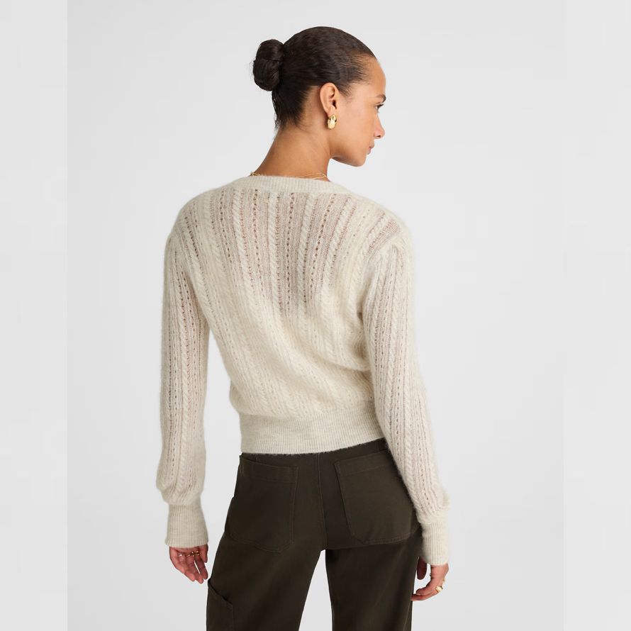 madewell pointelle-stich-alpaka-mischung womens cardigan leichte creme